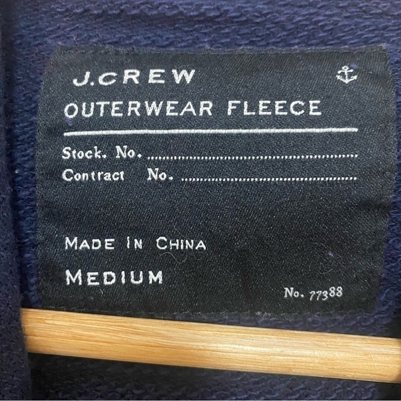 J. Crew Outerwear Fleece navy hoodie sweatshirt Size M - Picture 7 of 7